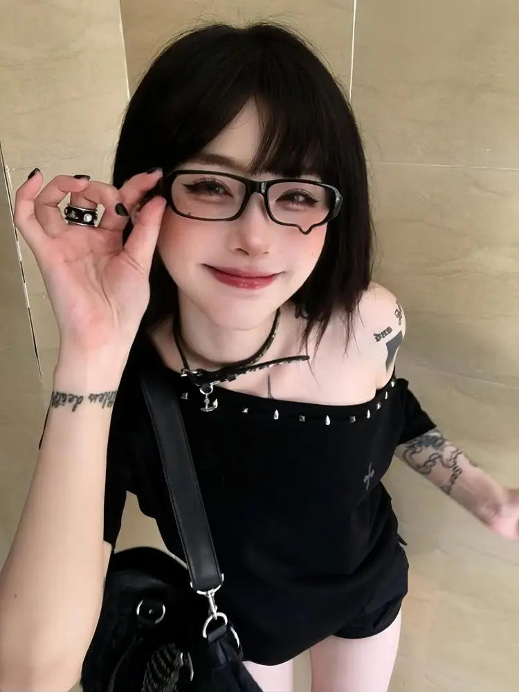 Women's Gothic Off-Shoulder T-Shirt