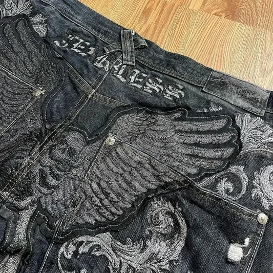 Men's Embroided Gothic Jeans