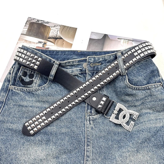 DC Y2K Women's Rhinestone Punk Belt