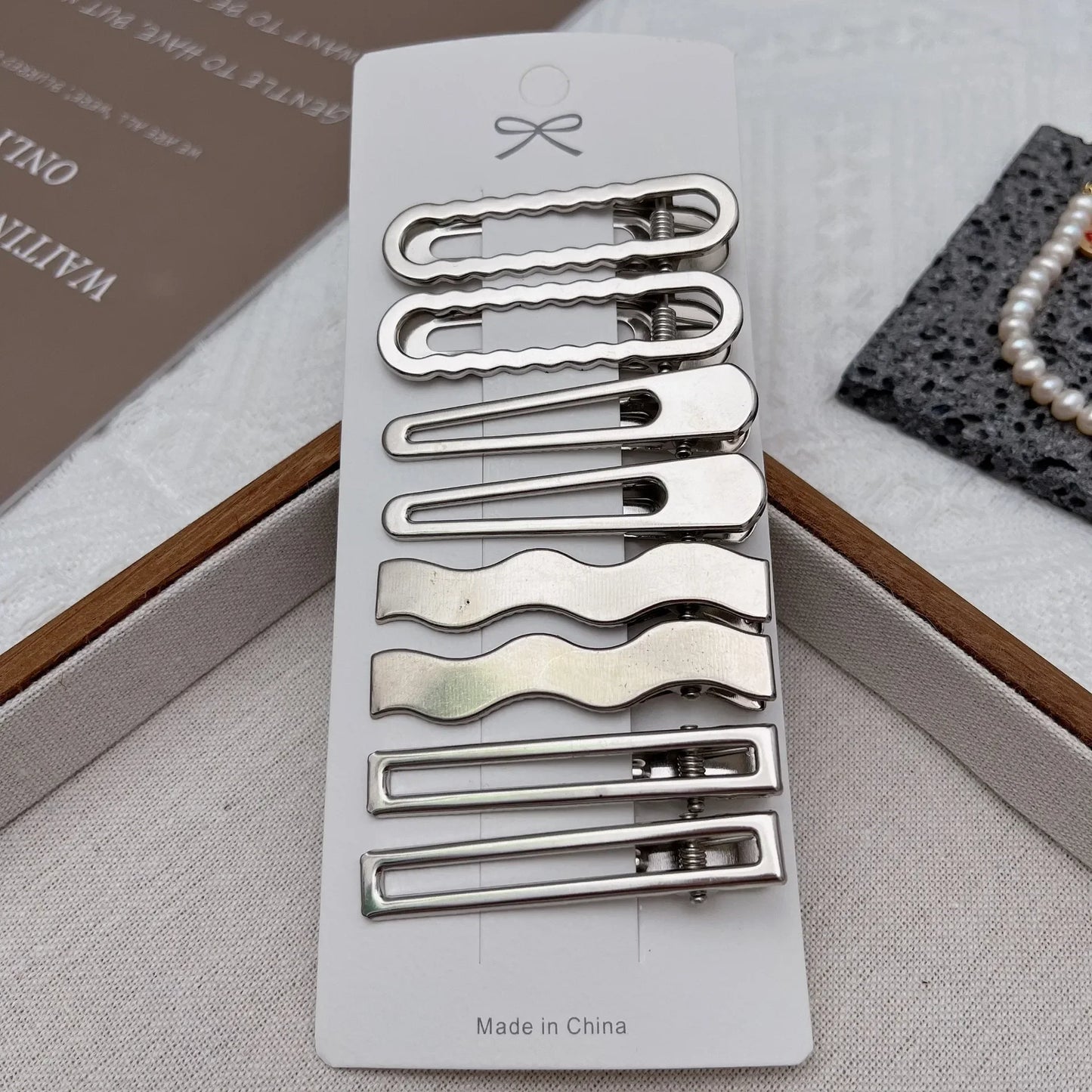 Women Sliver Metal Hair Clips Y2K