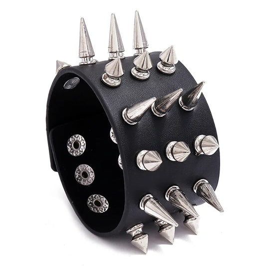 Silver Color Punk Spiked Rock Bracelets