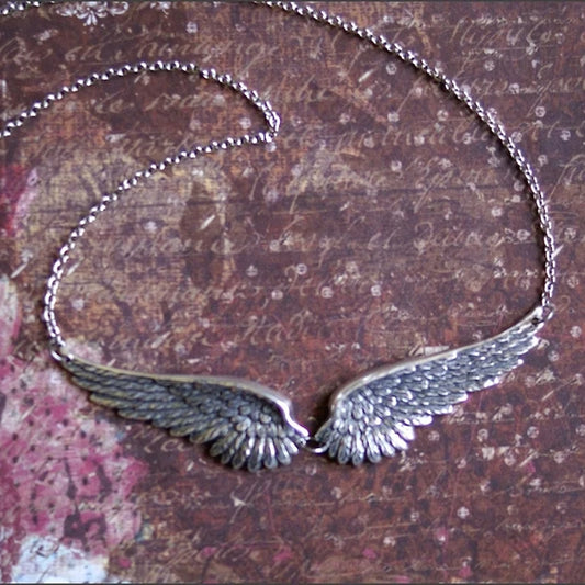 Vintage Angel Wings Necklace