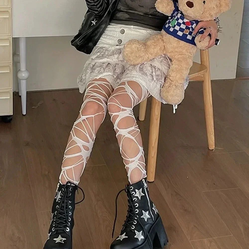 Fashion Punk Torn Gothic Stockings