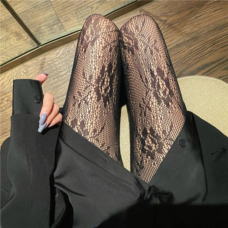 Kawaii Gothic Hollow Out Lolita Fishnets