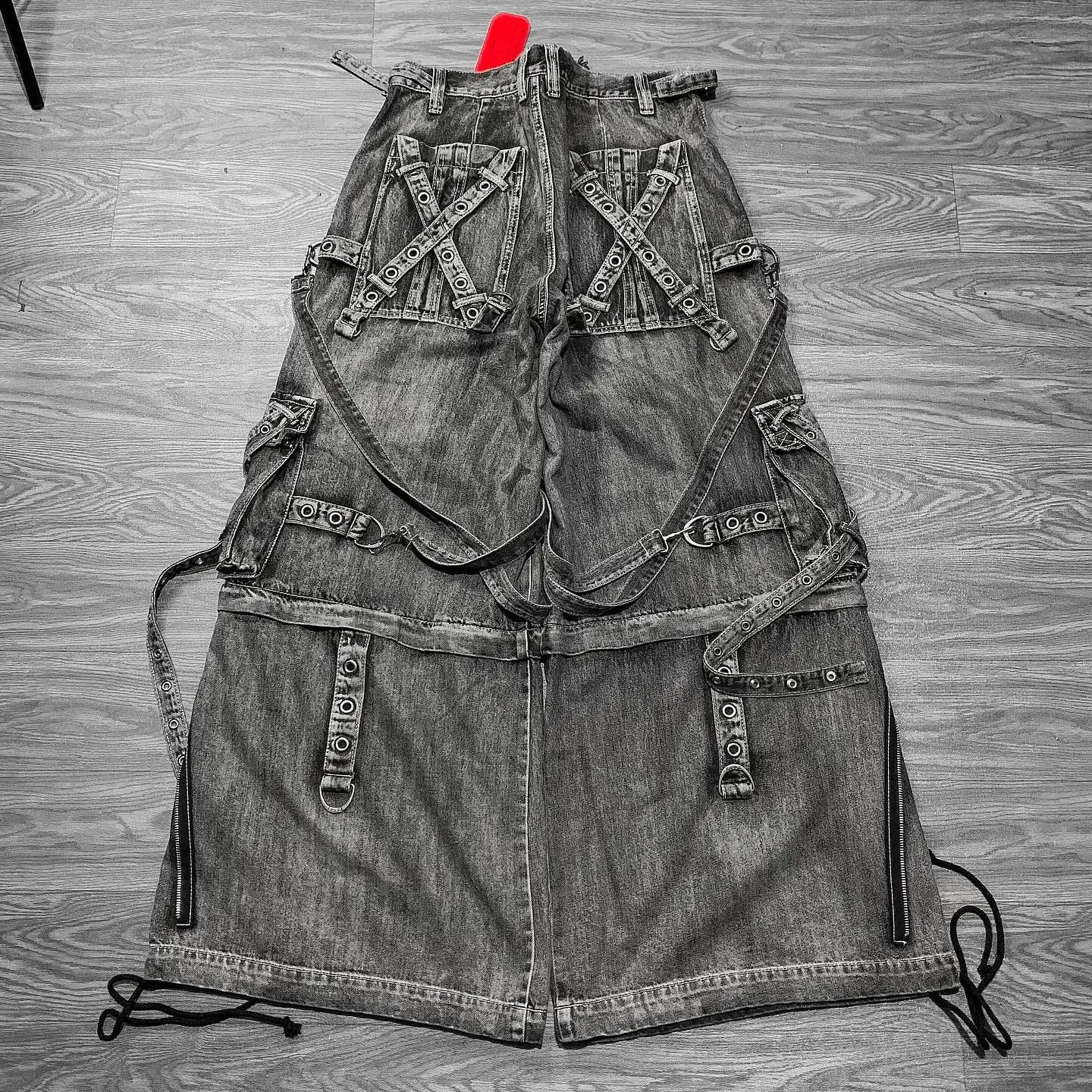 Heavy Vintage Baggy Raver Cargo Jeans