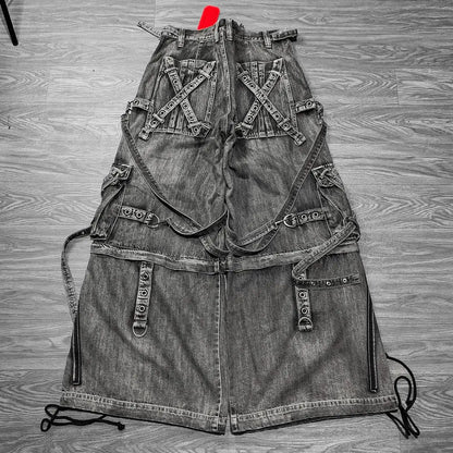 Heavy Vintage Baggy Raver Cargo Jeans