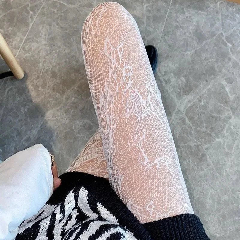 Kawaii Gothic Hollow Out Lolita Fishnets