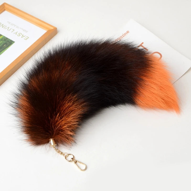 28cm Plush-Fox Tail Keychain