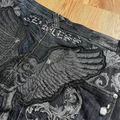 Men's Embroided Gothic Jeans