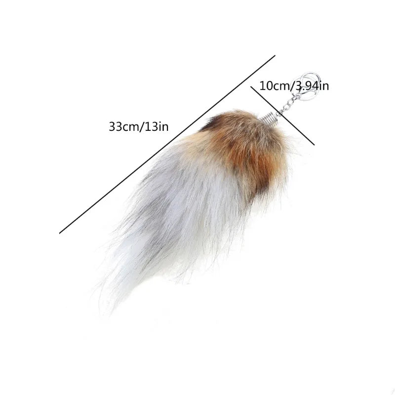 28cm Plush-Fox Tail Keychain