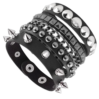 Unisex Punk Gothic Spike & Studded Bracelets