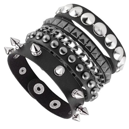 Unisex Punk Gothic Spike & Studded Bracelets