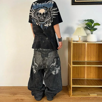 Men's Embroided Gothic Jeans