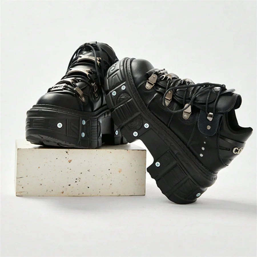 Chunky Rock Platform Shoes – Lace-Up Design