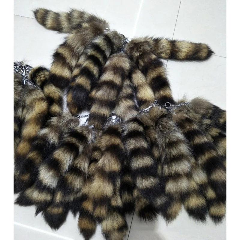 28cm Plush-Fox Tail Keychain