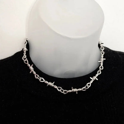 Silver Barbed Wire Gothic Necklace/Bracelet Jewerly