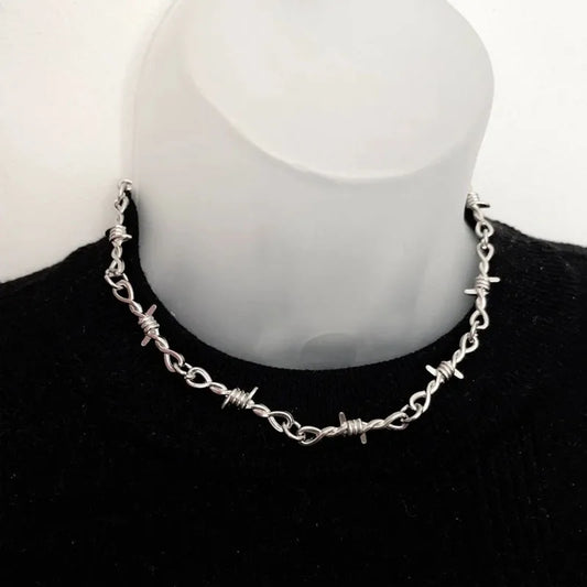 Silver Barbed Wire Gothic Necklace/Bracelet Jewerly