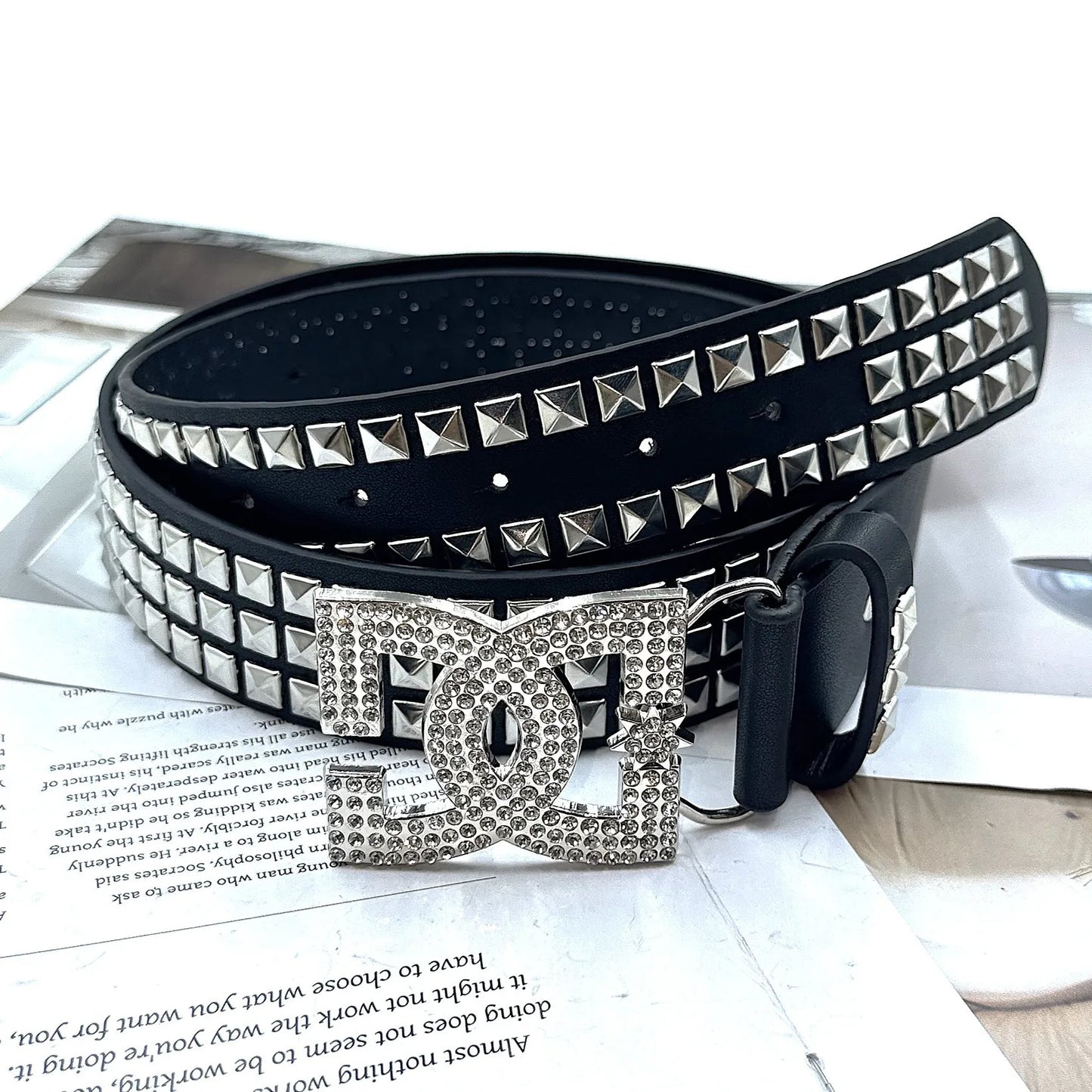 DC Y2K Women's Rhinestone Punk Belt