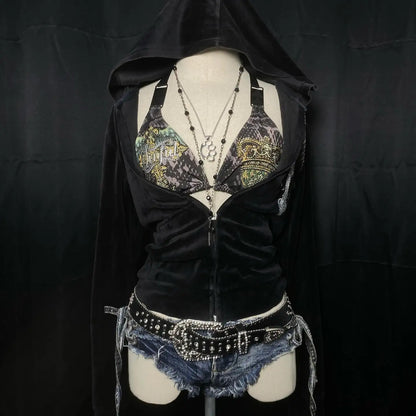 Women's Angel Pattern Printed Gothic Streetwear Hoodie