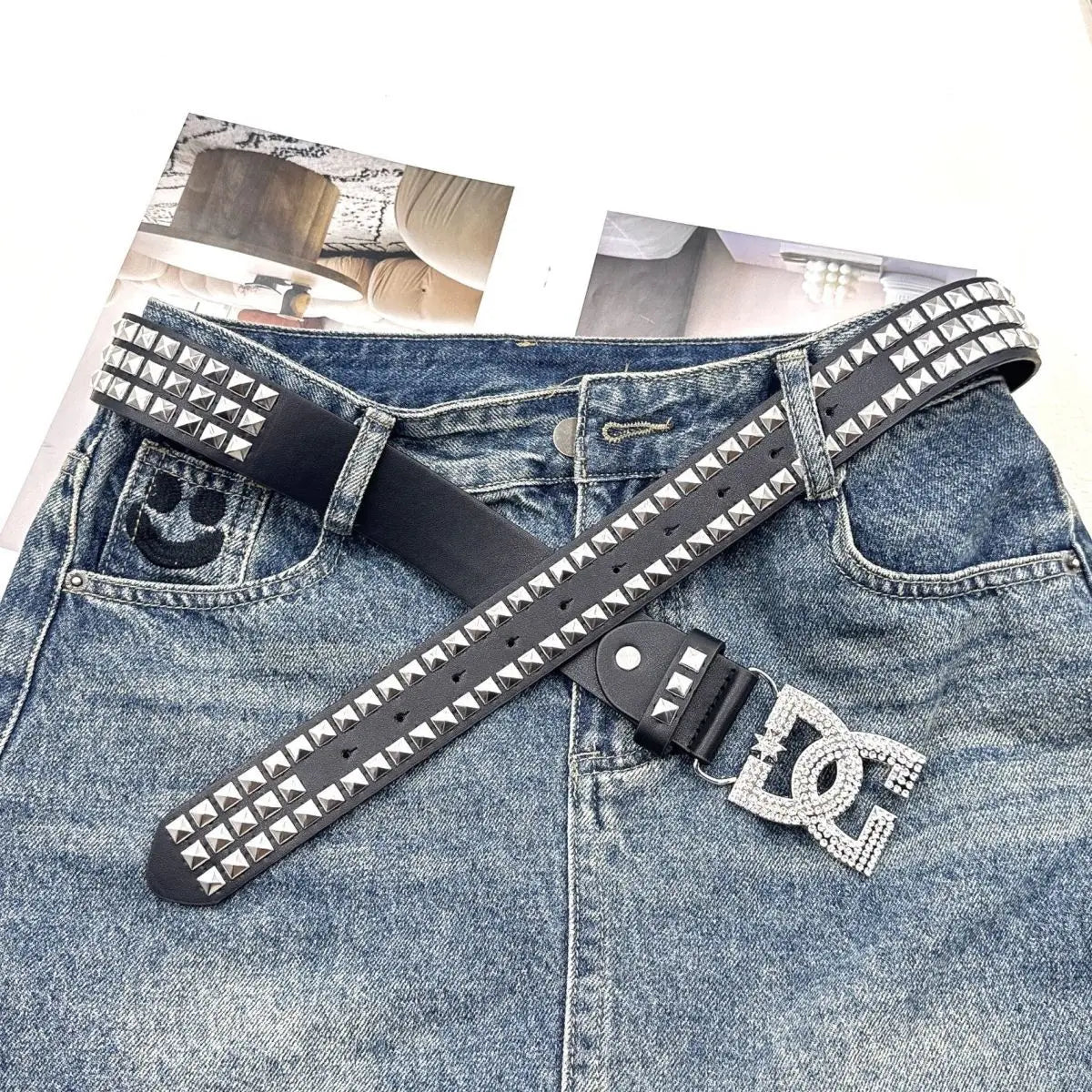 DC Y2K Women's Rhinestone Punk Belt
