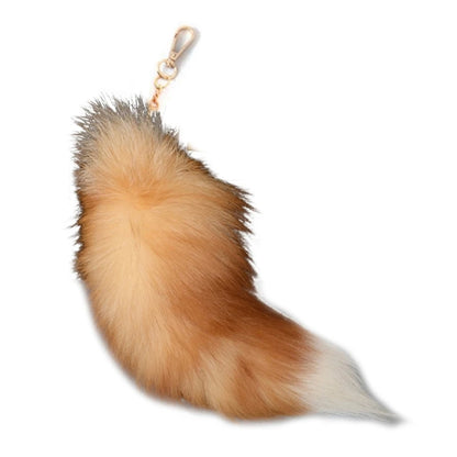 28cm Plush-Fox Tail Keychain