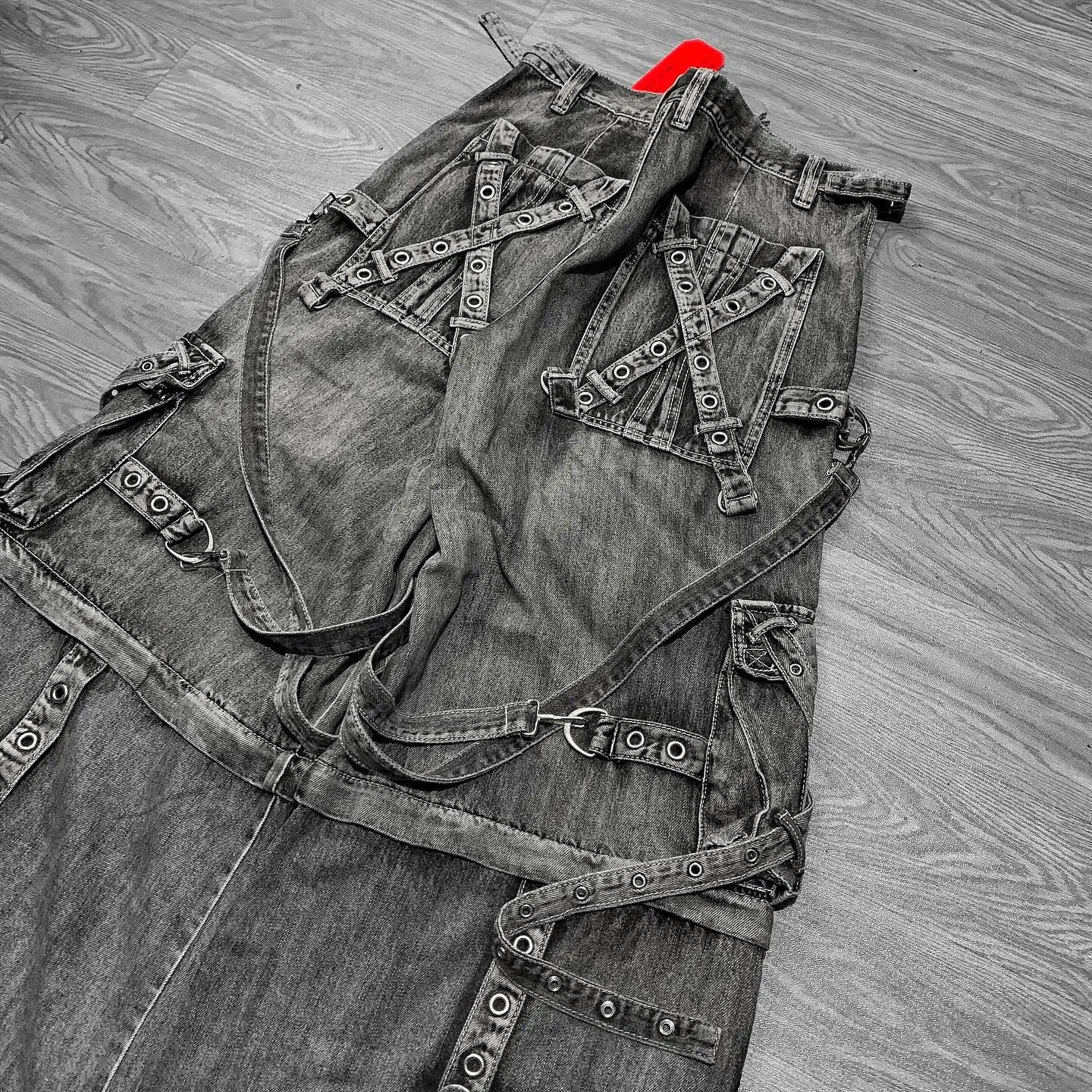 Heavy Vintage Baggy Raver Cargo Jeans