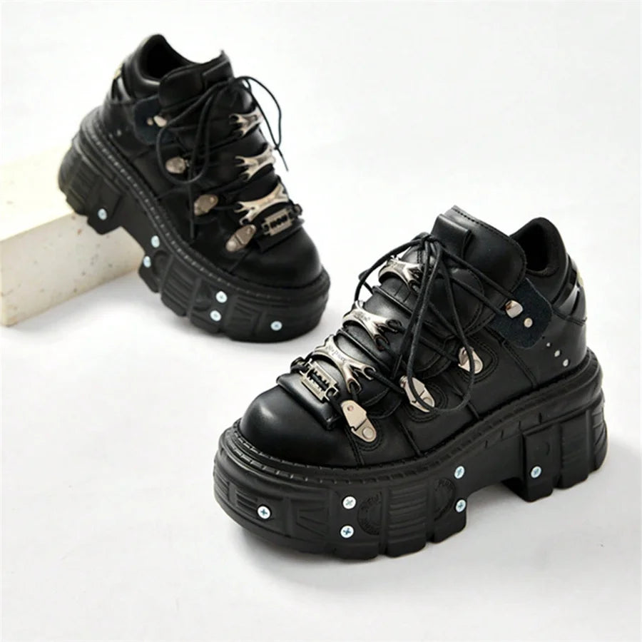 Chunky Rock Platform Shoes – Lace-Up Design