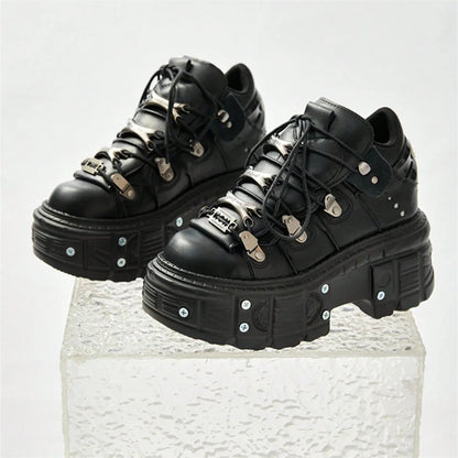 Chunky Rock Platform Shoes – Lace-Up Design