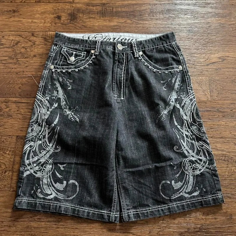 Y2K Street Denim Shorts – Loose Fit