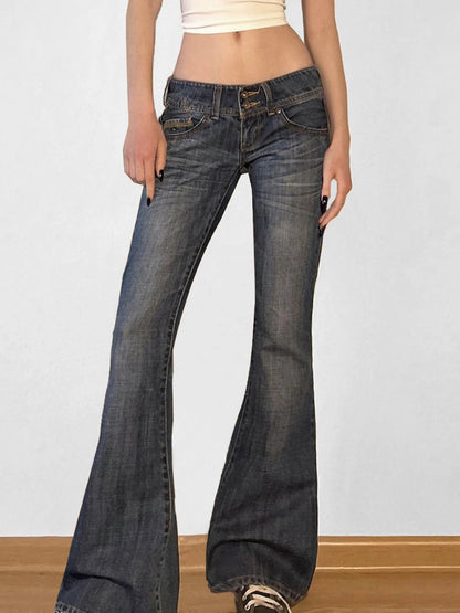 Vintage Y2K Flared Jeans – Low Rise Denim
