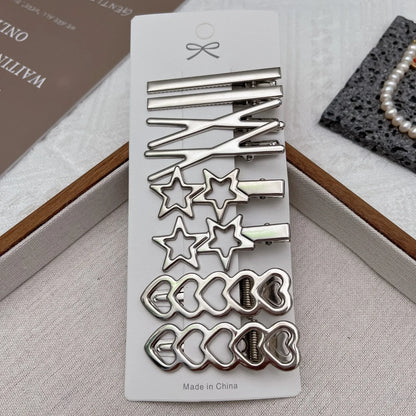 Women Sliver Metal Hair Clips Y2K
