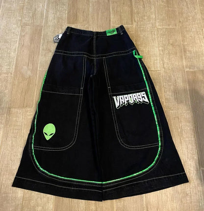 Black Vapor95 Denim Y2K Jeans