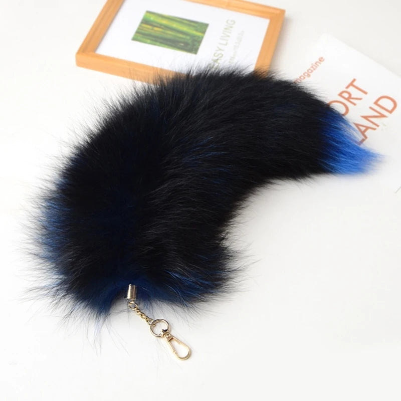 28cm Plush-Fox Tail Keychain