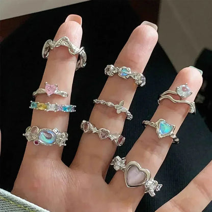Adjustable Crystal Rings Y2K