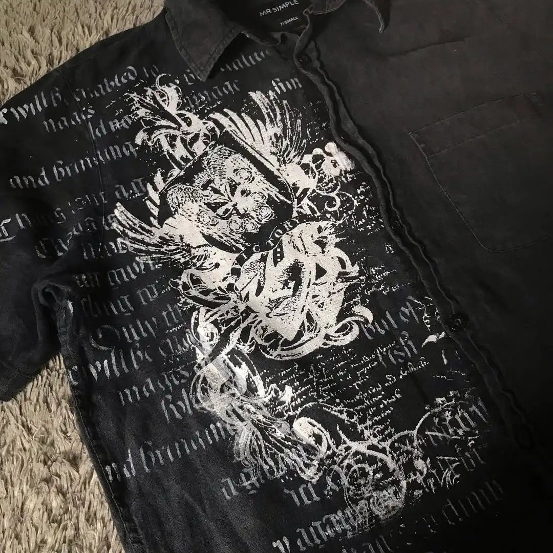 Black & White Y2K Print Themed Tee's