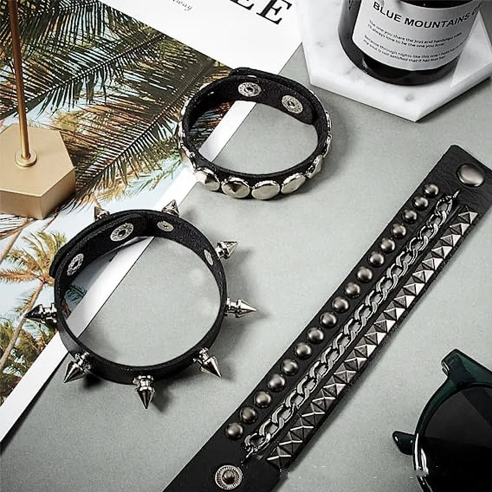 Unisex Punk Gothic Spike & Studded Bracelets