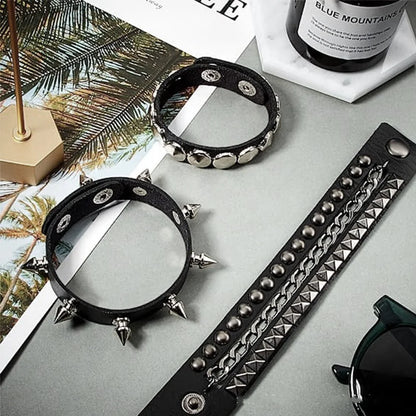 Unisex Punk Gothic Spike & Studded Bracelets