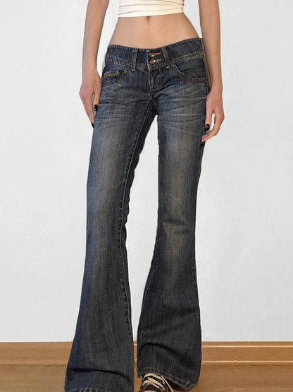 Vintage Y2K Flared Jeans – Low Rise Denim