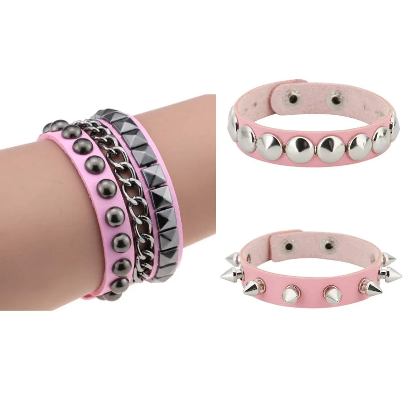 Unisex Punk Gothic Spike & Studded Bracelets