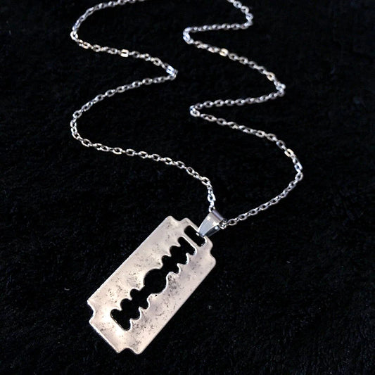 Razor Blade Pendant Necklace