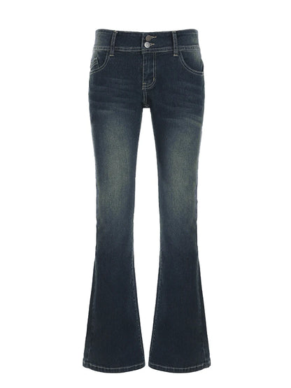 Vintage Y2K Flared Jeans – Low Rise Denim