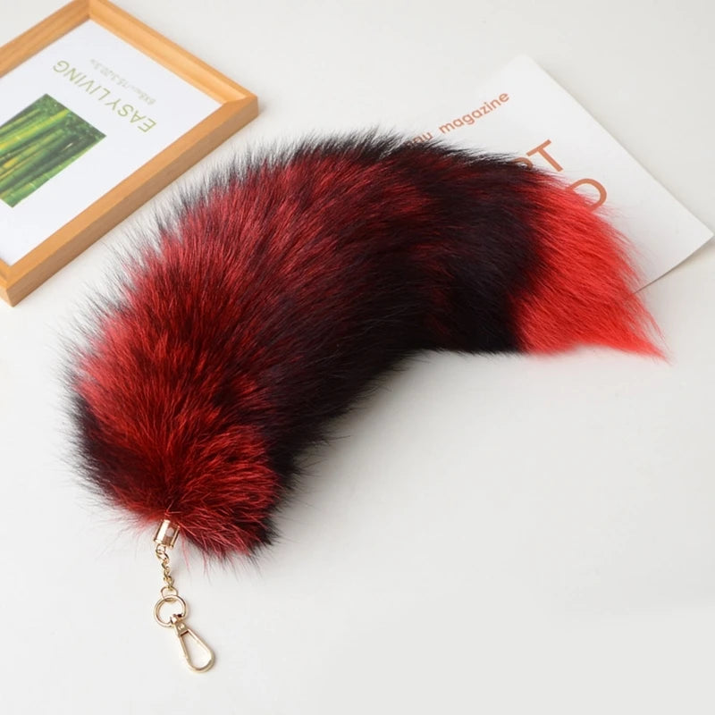 28cm Plush-Fox Tail Keychain