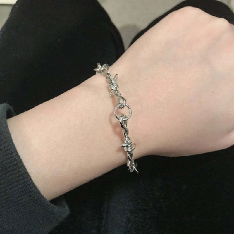Silver Barbed Wire Gothic Necklace/Bracelet Jewerly