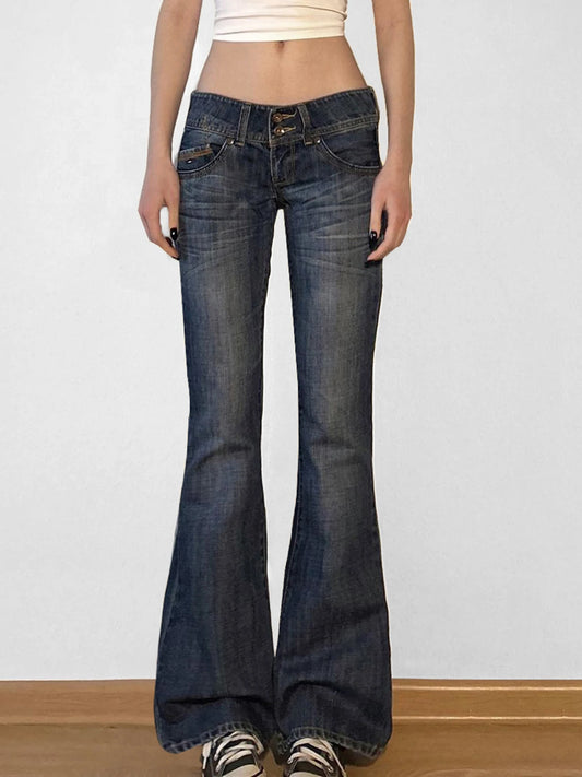 Vintage Y2K Flared Jeans – Low Rise Denim