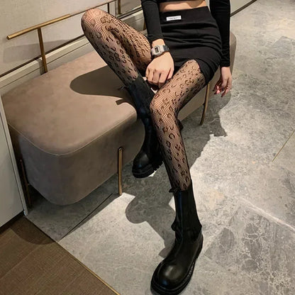 Kawaii Gothic Hollow Out Lolita Fishnets