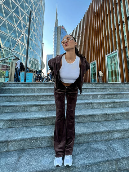 Juicy Couture Two-Piece Velvet Longsleeve Set