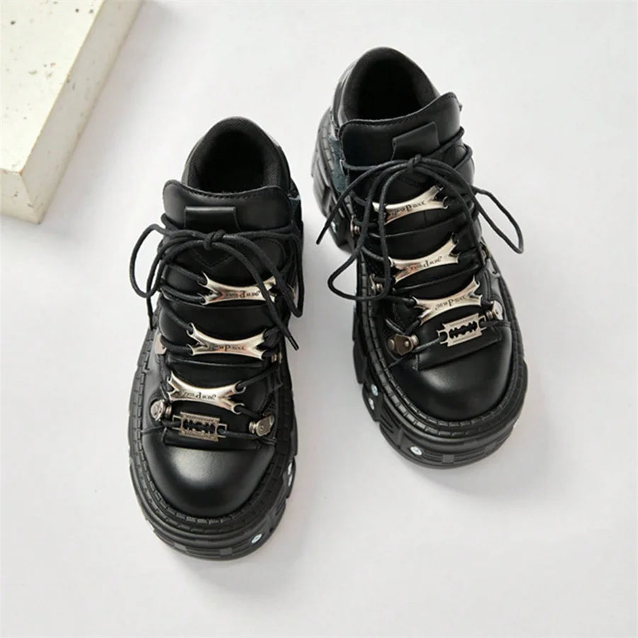 Chunky Rock Platform Shoes – Lace-Up Design