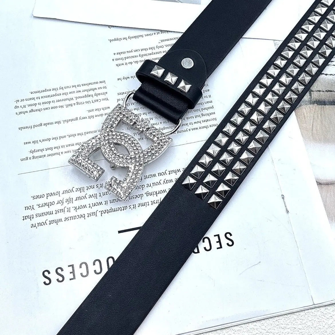 DC Y2K Women's Rhinestone Punk Belt