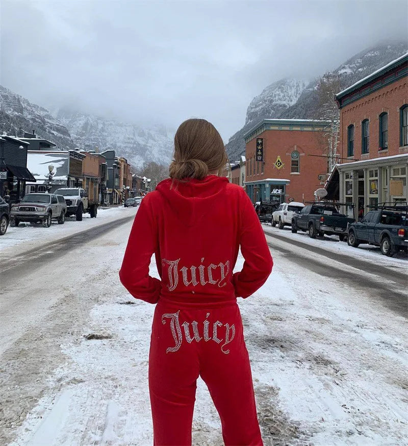 Juicy Couture Two-Piece Velvet Longsleeve Set