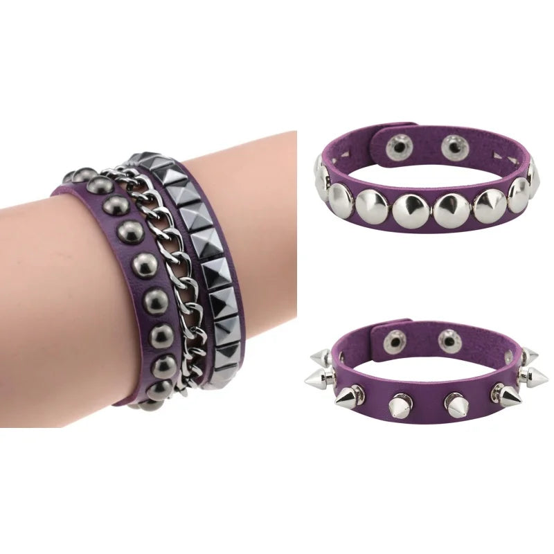 Unisex Punk Gothic Spike & Studded Bracelets